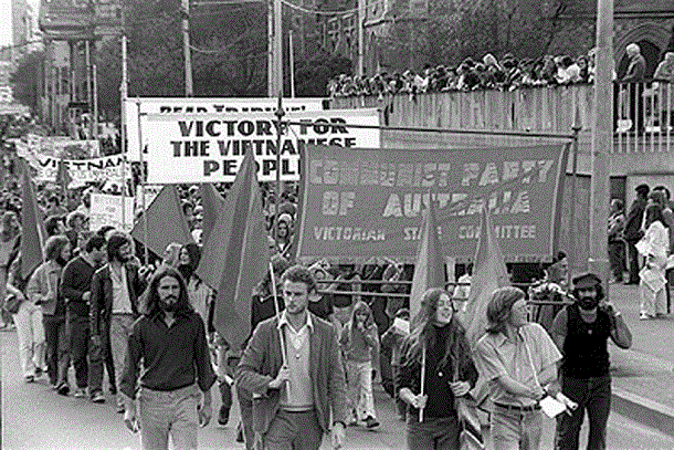70年代のビクトリア州での反核デモ行進（メルボルン大学所蔵）